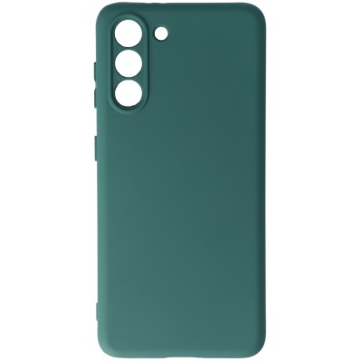 Husa Samsung Galaxy S21, SIlicon Catifelat cu interior Microfibra, Verde Midnight
